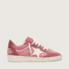 Ball Star LTD för damer i rosa mocka med krämfärgad läderstjärna och röda mockainlägg