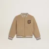 Beige fleecebomberjacka för barn