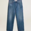 Blåa, löst sittande jeans i mediumtvätt