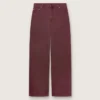 Dammjeans i vinröd denim