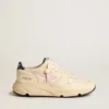 Damskor med Running Sole i nappaläder med rosa läderstjärna och blå läderflik på hälen