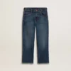 Jeans för pojkar med råa kanter och broderi