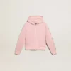 Rosa sweatshirt med silverglittrande stjärnor