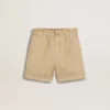 Sandfärgade shorts för flickor med broderad logotyp