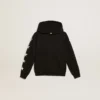 Svart hoodie för pojkar med kontrasterande vita stjärnor