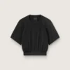 Svart kort sport-T-shirt för dam