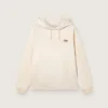 Unisex-hoodie med stjärna i vit bomull med logotryck