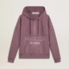 Unisex-sweatshirt i mauve bomull med tryck på framsidan