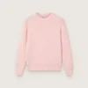 Unisex-tröja i rosa ribbat tyg från Golden för barn med Golden-logotyp på ryggen