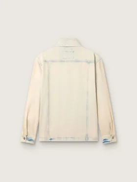 Arbetsjacka för män i ljus sandfärgad denim