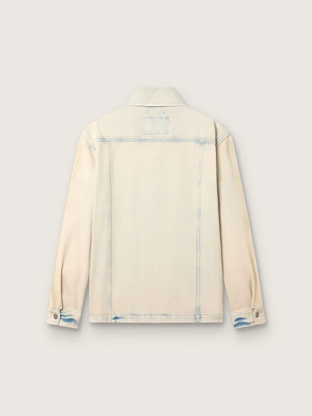 Arbetsjacka för män i ljus sandfärgad denim