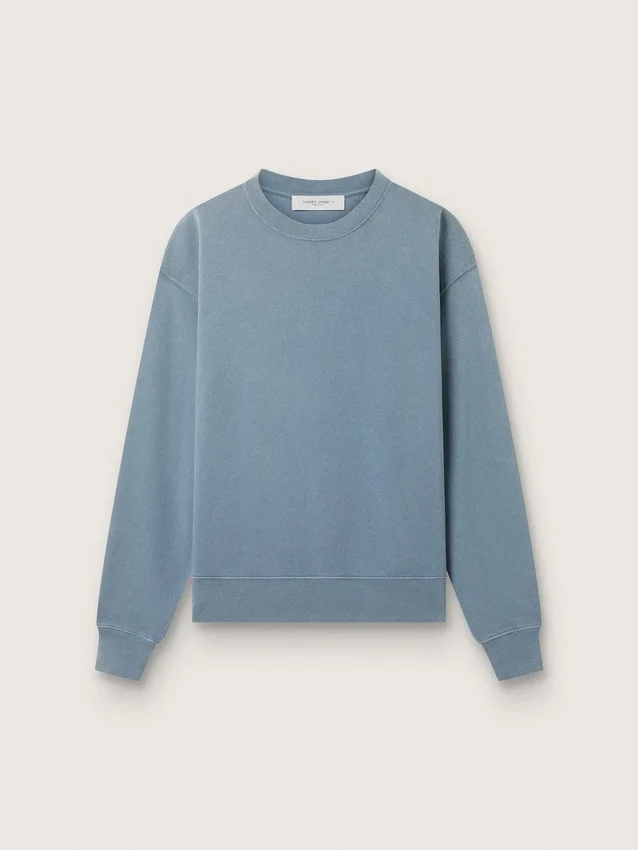 Babyblå sweatshirt med omvänt logo på ryggen – Jersey Capsule