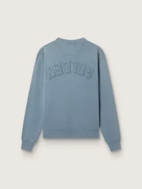 Babyblå sweatshirt med omvänt logo på ryggen – Jersey Capsule