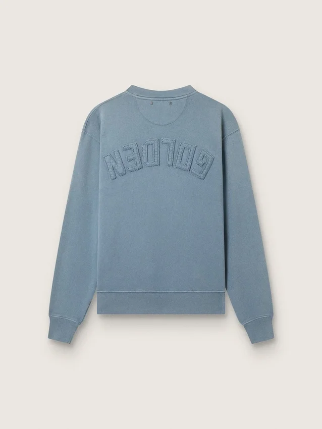 Babyblå sweatshirt med omvänt logo på ryggen – Jersey Capsule
