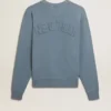 Babyblå sweatshirt med omvänt logo på ryggen – Jersey Capsule