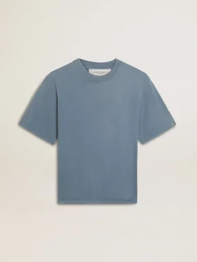 Babyblå T-shirt med omvänt logo på ryggen – Jersey Capsule
