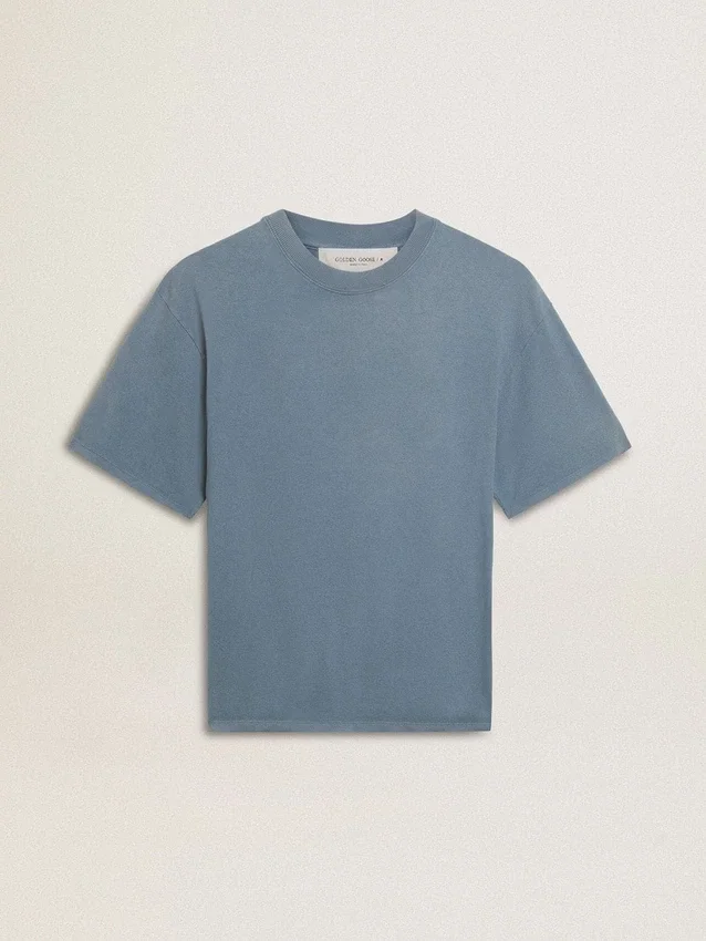 Babyblå T-shirt med omvänt logo på ryggen – Jersey Capsule