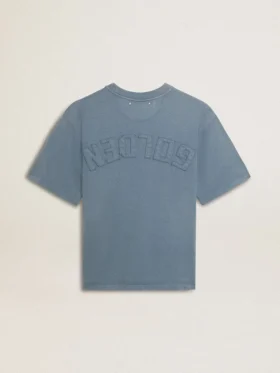 Babyblå T-shirt med omvänt logo på ryggen – Jersey Capsule