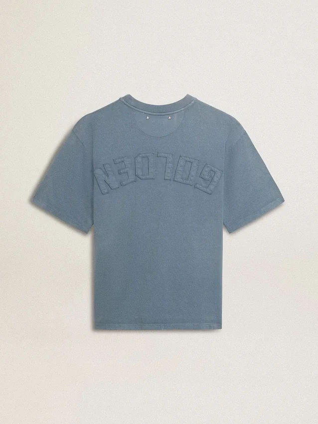 Babyblå T-shirt med omvänt logo på ryggen – Jersey Capsule