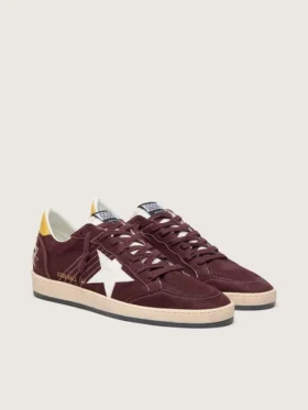 Ball Star för herr i chokladbrunt nubuck med läderstjärna och hälflik