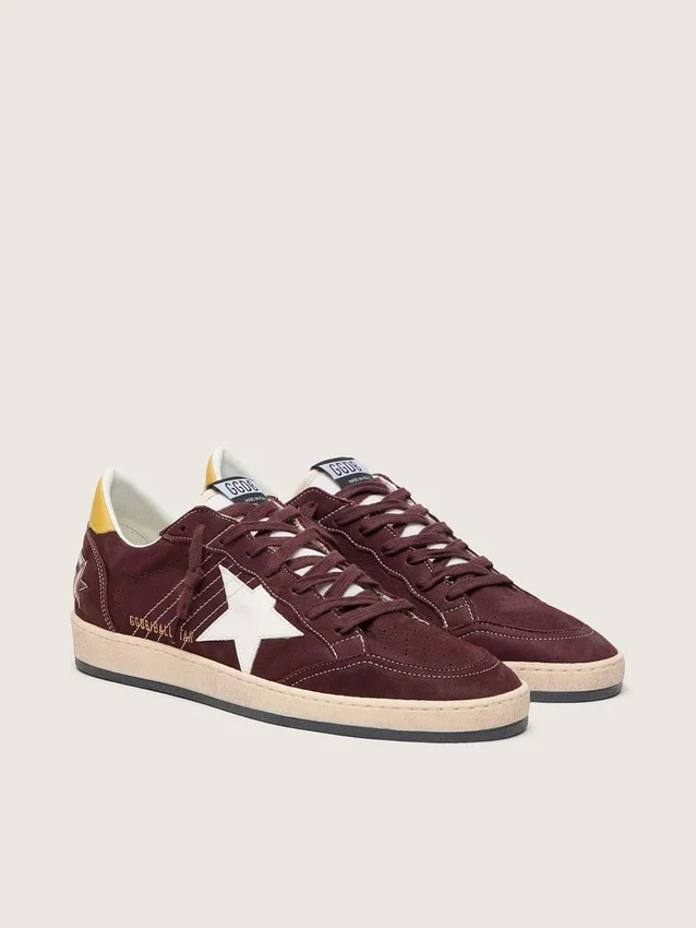 Ball Star för herr i chokladbrunt nubuck med läderstjärna och hälflik