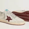 Ball Star för herr i nubuck med krokodilmönster och stjärna i vinrött mocka