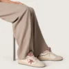 Ball Star LTD för dam i beige läder med rosa stjärna i mesh och blå läderflik på hälen