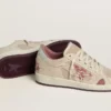 Ball Star LTD för dam i rosa och beige mocka med pärlgrå läderflik på hälen