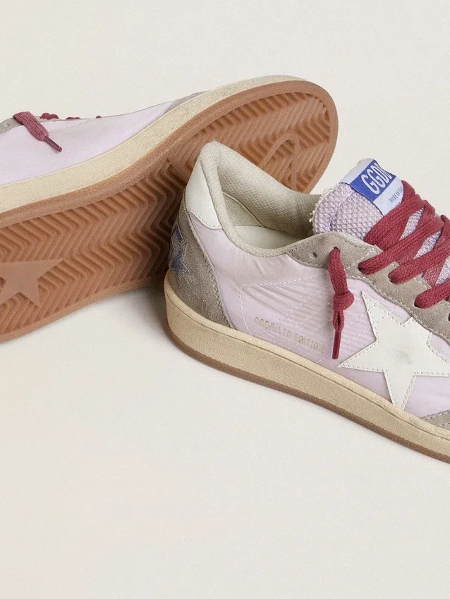 Ball Star LTD för damer i lila nylon med vit läderstjärna och insatser i mocka