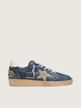 Ball Star LTD för herr i mörkblått läder med beige stjärna i mocka