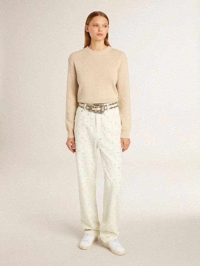 Beige damtröja med ”Golden”-text på ryggen