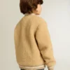 Beige fleecebomberjacka för barn