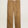 Beige khakifärgade cargobyxor