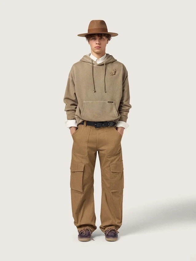 Beige khakifärgade cargobyxor