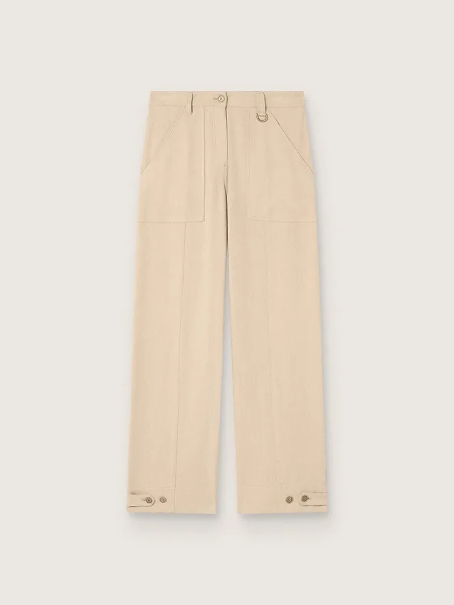 Beige viskosbyxor för dam