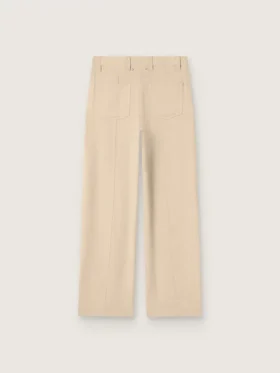 Beige viskosbyxor för dam