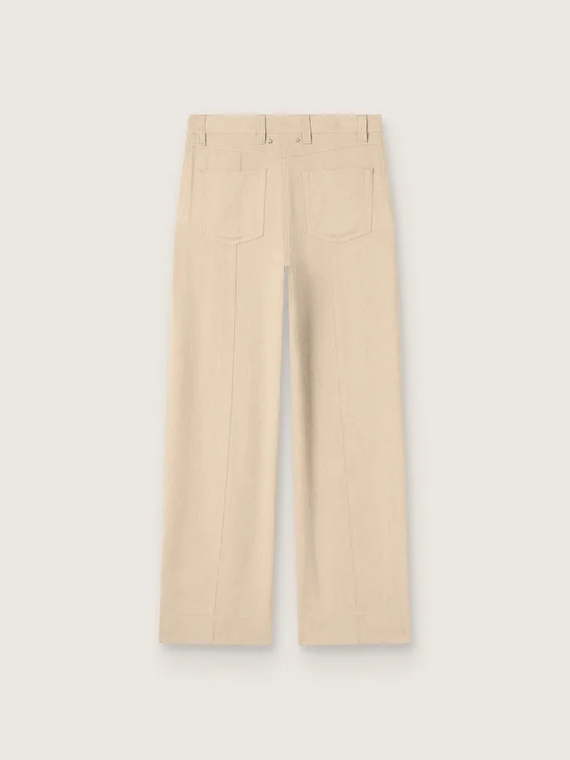 Beige viskosbyxor för dam