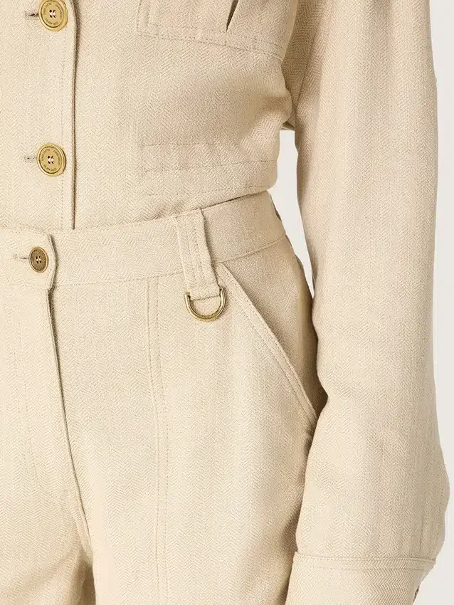 Beige viskosbyxor för dam