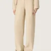 Beige viskosbyxor för dam