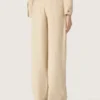 Beige viskosbyxor för dam
