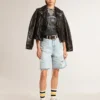 Bermudashorts för dam i denim med sliten look