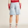 Bermudashorts för dam i denim med sliten look