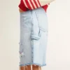 Bermudashorts för dam i denim med sliten look