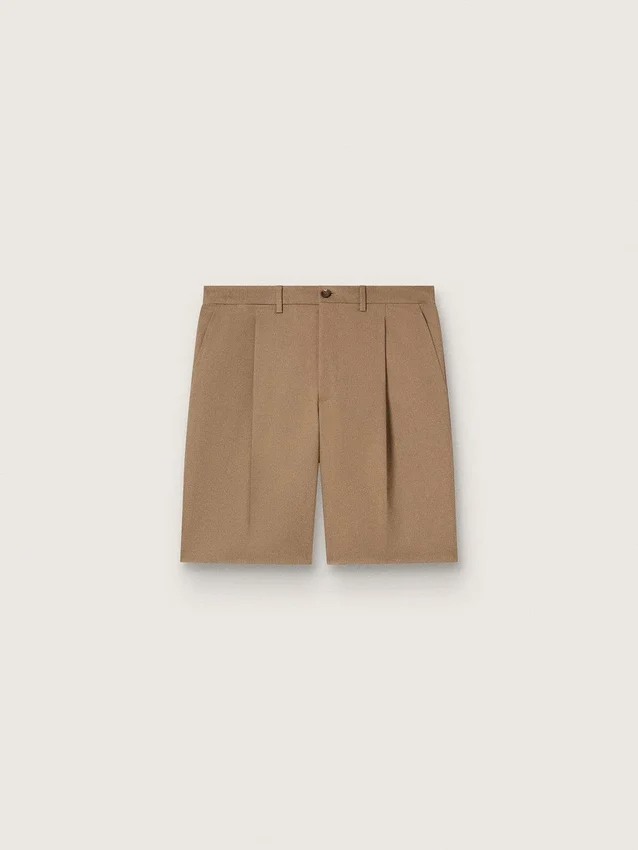 Bermudashorts för herr i beige bomull