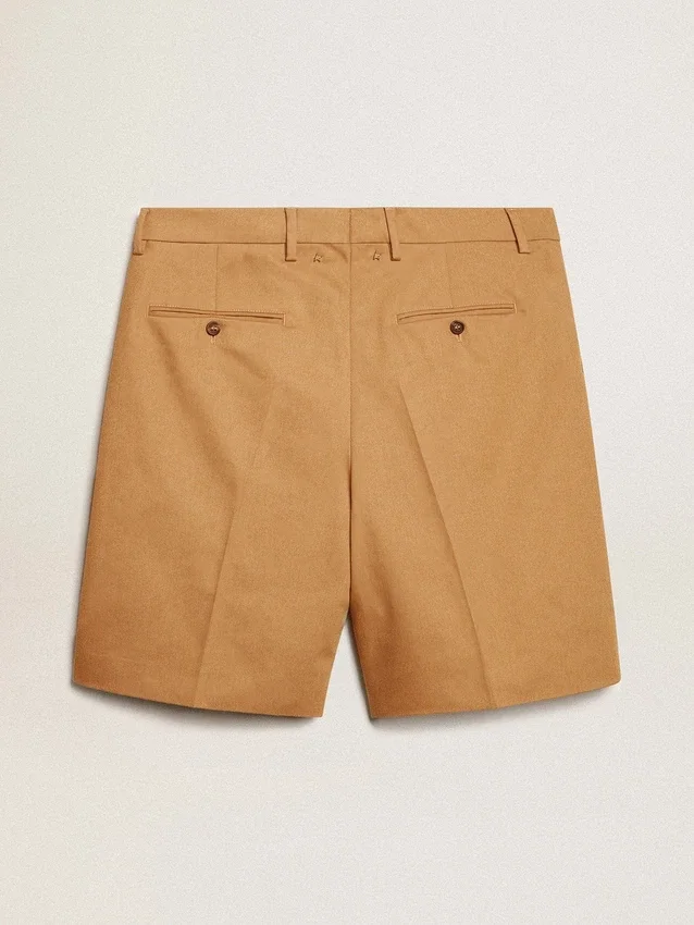 Bermudashorts för herr i beige bomull
