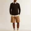 Bermudashorts för herr i beige bomull