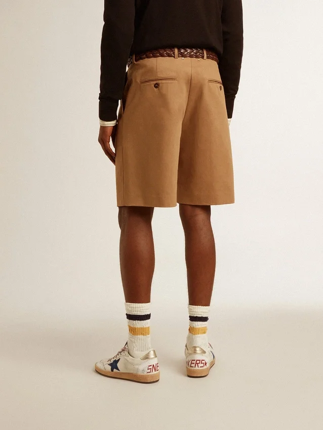 Bermudashorts för herr i beige bomull