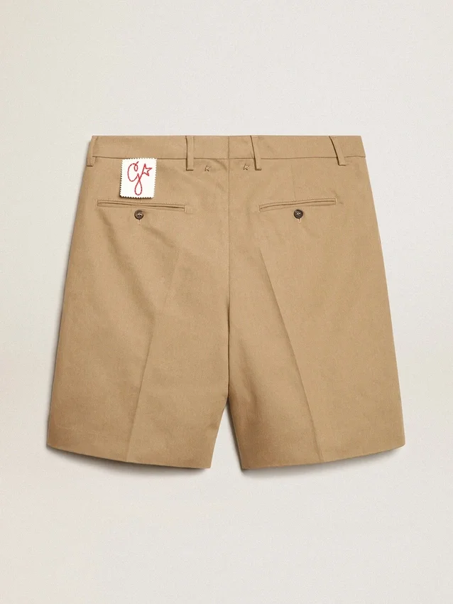 Bermudashorts för herr i beige bomull