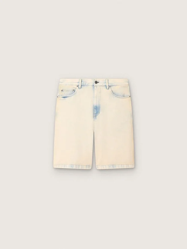 Bermudashorts för herr i ljus sandfärgad denim