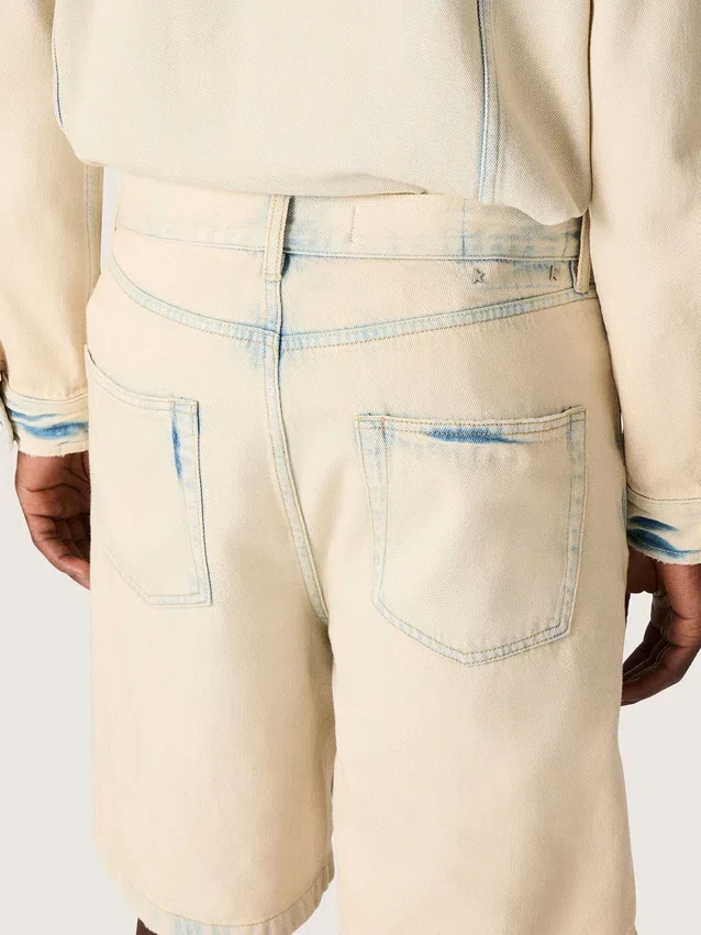 Bermudashorts för herr i ljus sandfärgad denim
